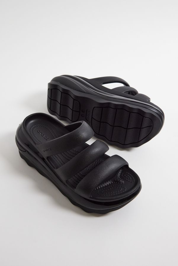 Slide View: 3: Crocs Black Mega Crush Triple Strap Sandals