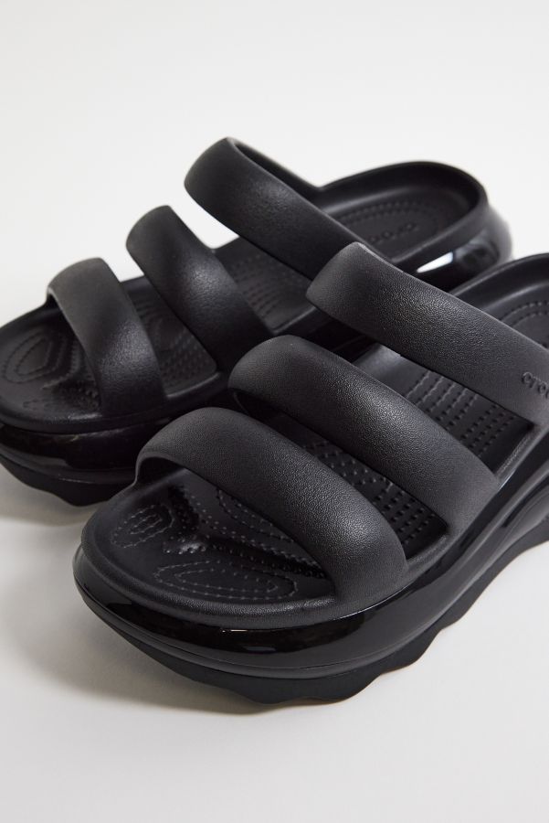 Slide View: 4: Crocs Black Mega Crush Triple Strap Sandals