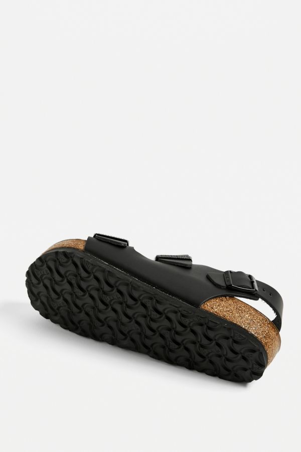 Birkenstock Milano Black Leather Sandals | Urban Outfitters UK