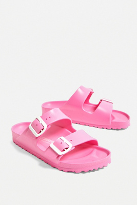 birkenstock arizona neon pink