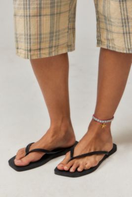 Havaianas Chanclas cuadradas delgadas negras