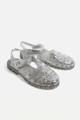 clear sparkly jelly sandals