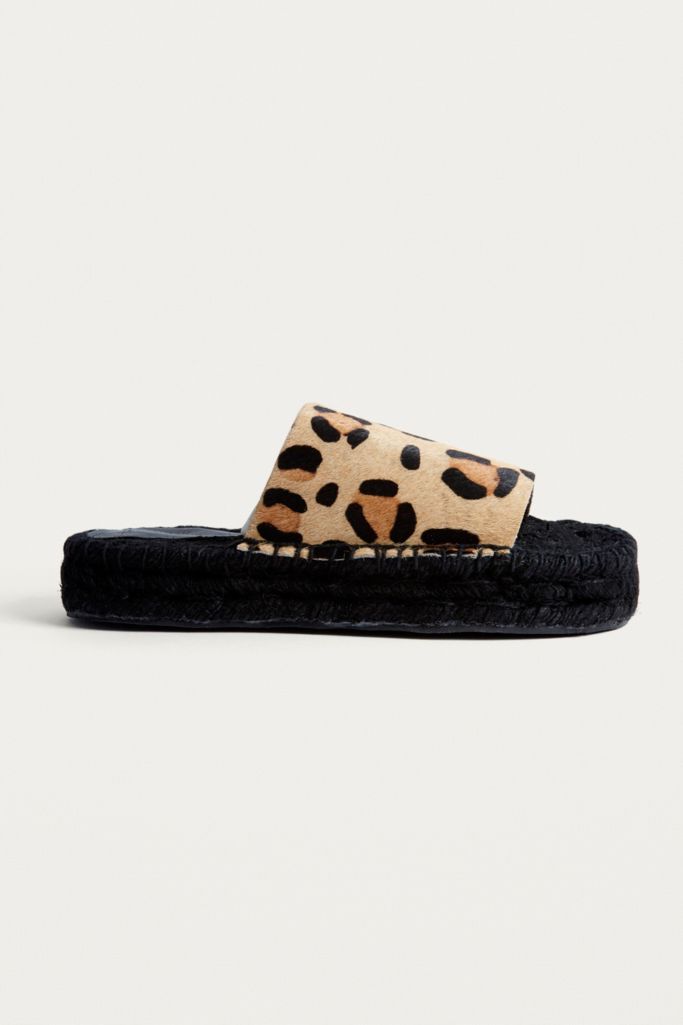 UO Edie Leopard Print Flatform Espadrille Sandals | Urban Outfitters UK