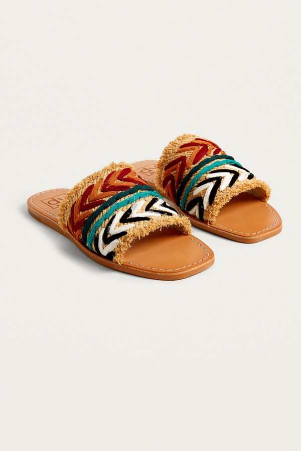 Dolce Vita Raffia Flat Mule Sandals Urban Outfitters UK