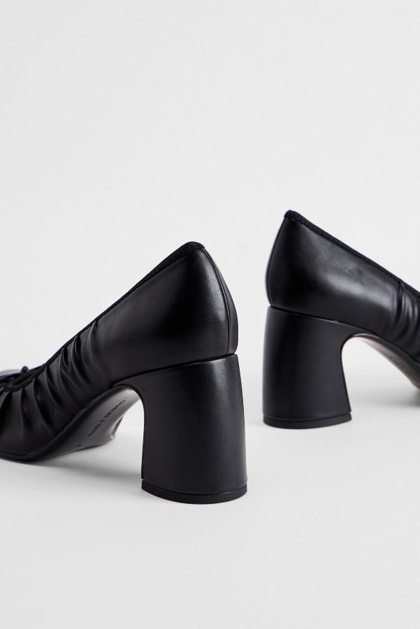 Slide View: 5: Charles & Keith Black Bow Heeled Ballerina Shoes