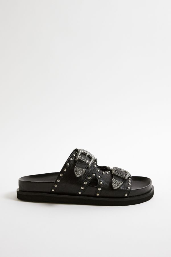 Slide View: 3: UO Nevada Black Leather Sandals