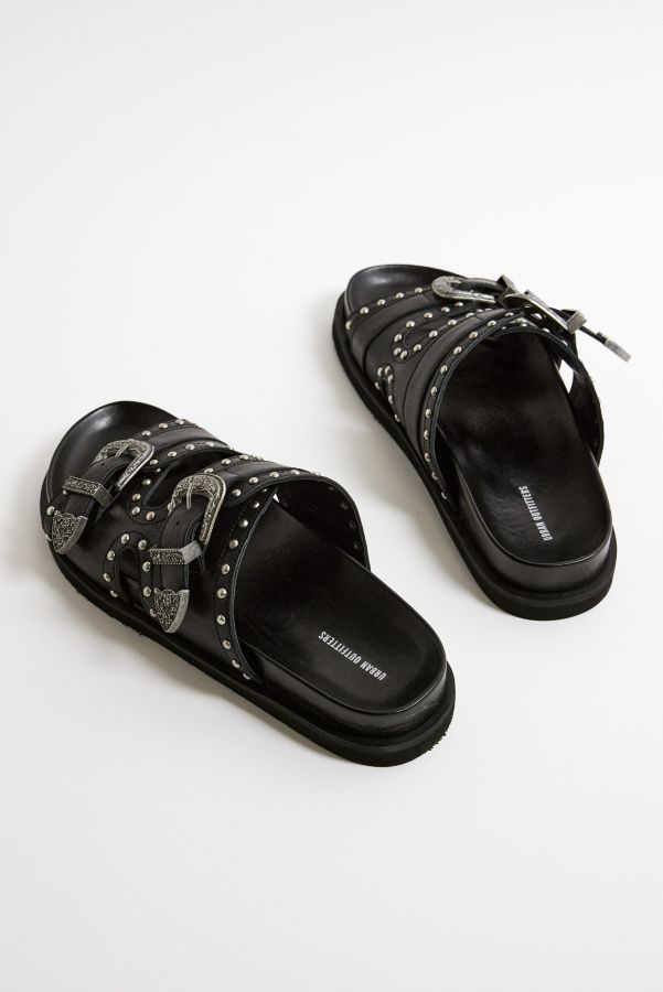 Slide View: 5: UO Nevada Black Leather Sandals