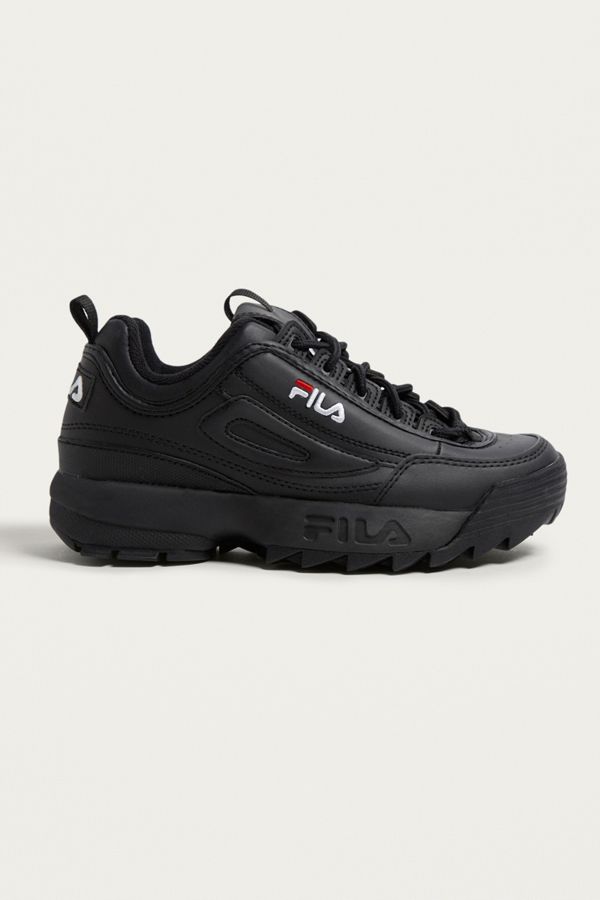 black and gold fila trainers