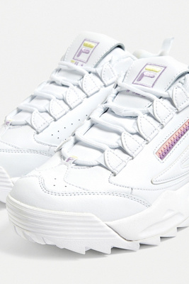 fila white disruptor 3 zip trainers