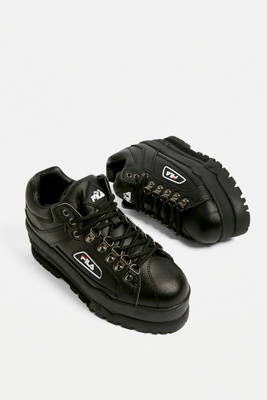 fila black trailblazer leather trainers