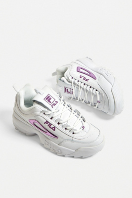 fila white and purple disruptor