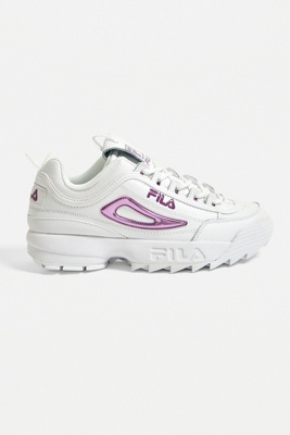 white & purple disruptor ii premium low trainers