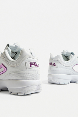 white & purple disruptor ii premium low trainers