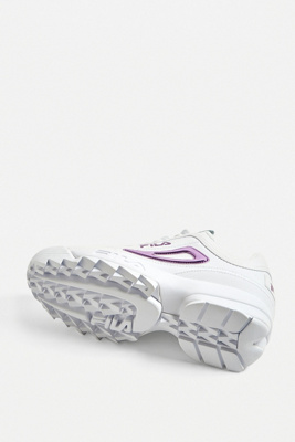 white & purple disruptor ii premium low trainers