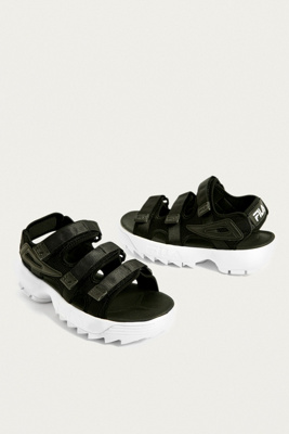 fila sandals black
