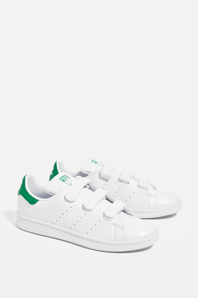 adidas White Stan Smith Strap Trainers | Urban Outfitters UK