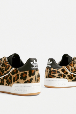 adidas originals continental 80s trainers leopard print pony skin
