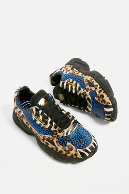 adidas originals falcon sneakers in contrast leopard prints