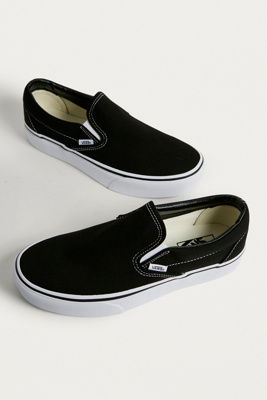 vans classic black slip on trainers