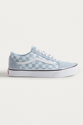 baby blue checkered old skool vans 