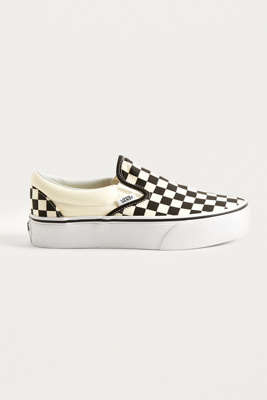 checkered slip on platform vans