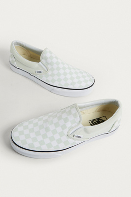 vans checkerboard slip on mint