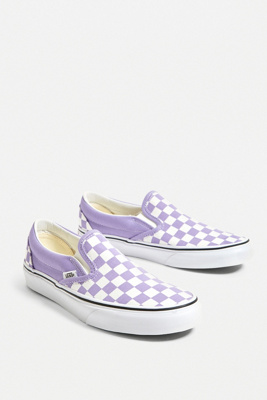 violet checkered vans