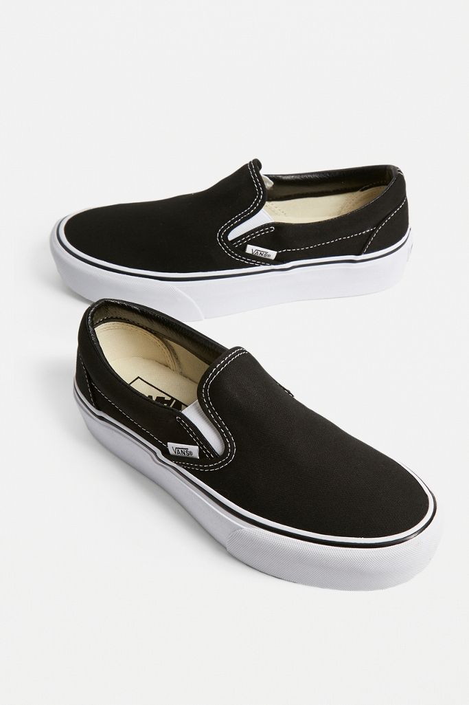Vans Black SlipOn Platform Trainers Urban Outfitters UK