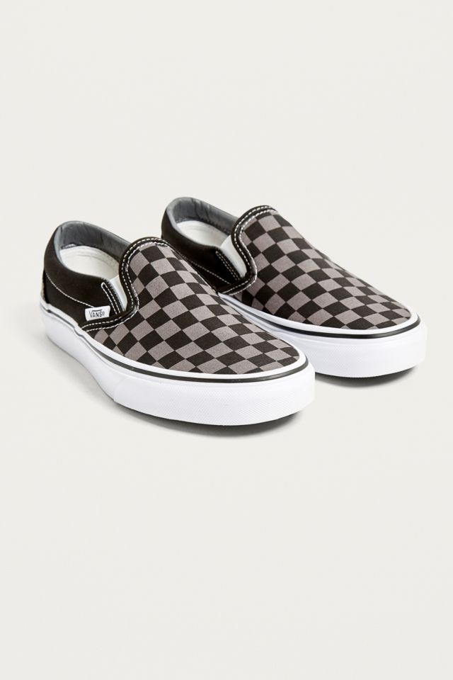 Vans Black and Grey Checkerboard Slip-On Trainers | Urban Outfitters UK