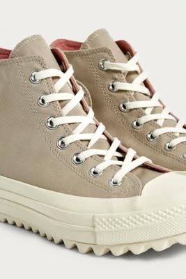 converse chuck taylor all star lift ripple beige high top trainers