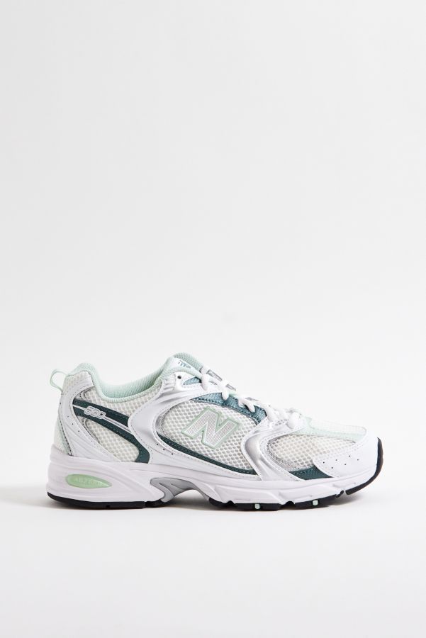 Slide View: 4: New Balance White & Green 530 Trainers