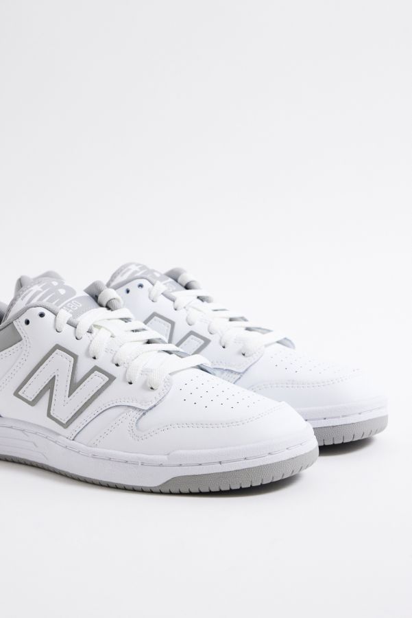 Slide View: 5: New Balance White & Grey 480 Trainers