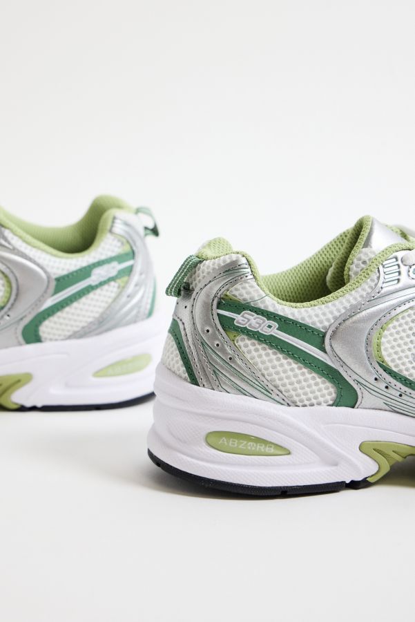 Slide View: 3: New Balance White & Green 530 Trainers