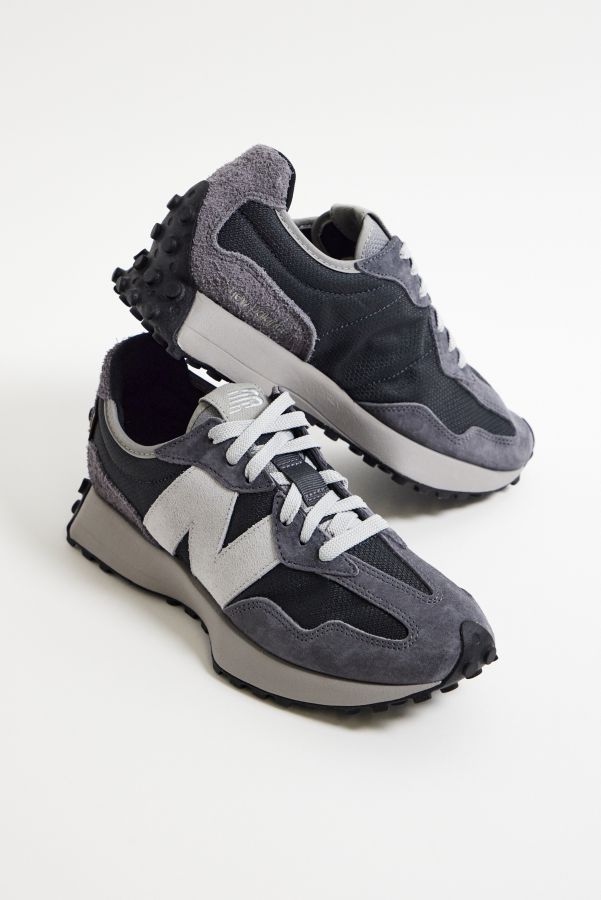 Slide View: 3: New Balance Charcoal 327 Trainers