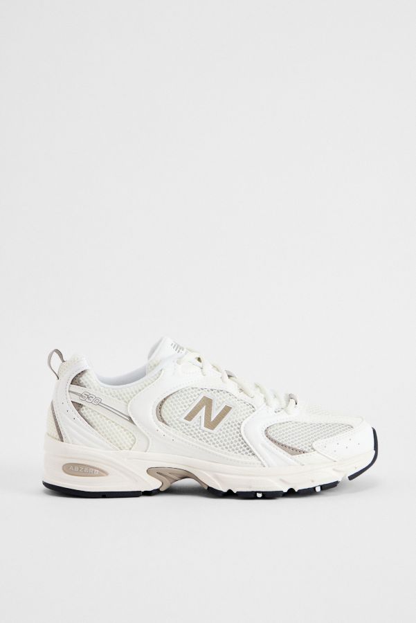 Slide View: 3: New Balance White & Grey 530 Trainers