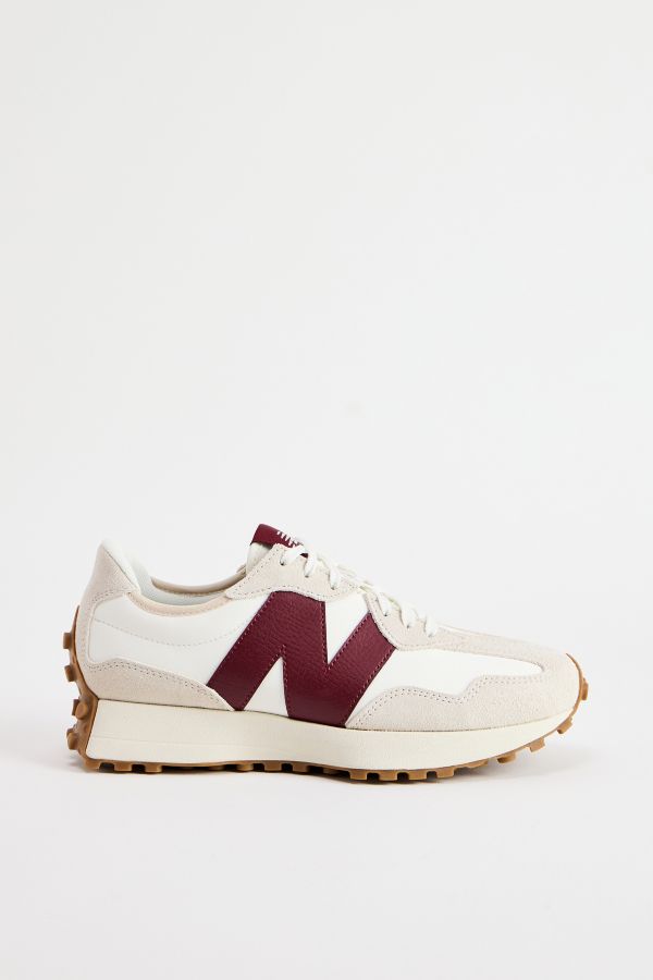 Slide View: 3: New Balance Burgunderrote 327 Turnschuhe