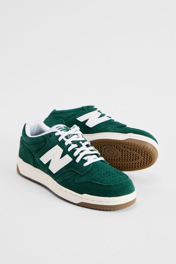 Slide View: 2: New Balance Green 480 Suede Trainers