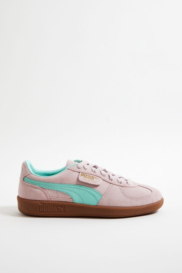 Slide View: 3: Puma Palermo Pink & Mint Trainers