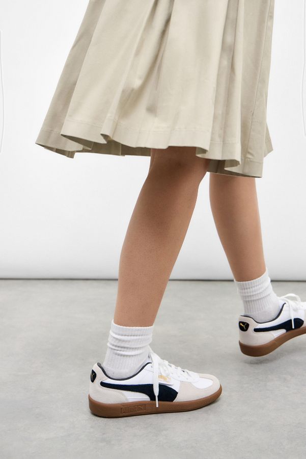 Slide View: 1: Baskets Palermo en cuir blanc PUMA