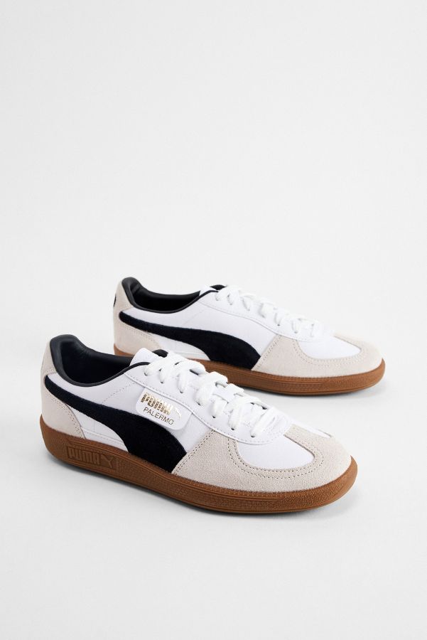 Slide View: 2: Baskets Palermo en cuir blanc PUMA