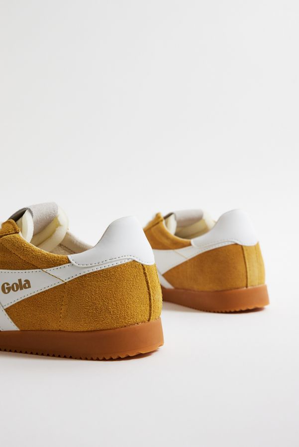 Slide View: 5: Gola - Baskets en daim Elan jaune et blanc