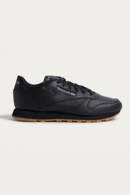 reebok classic black leather trainers