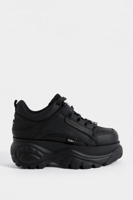 black platform trainers uk