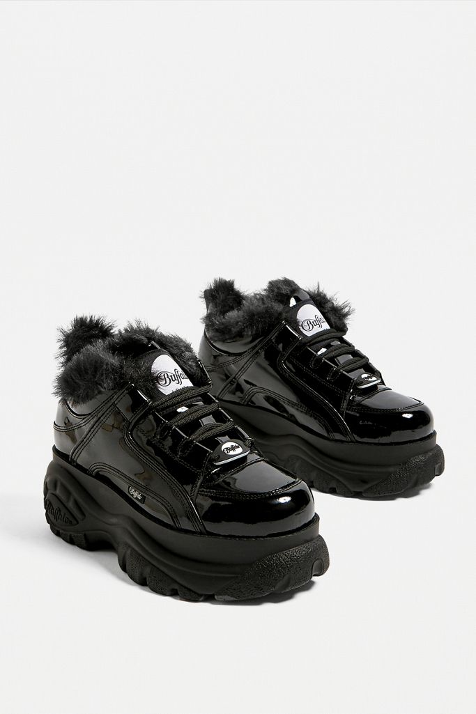 black fur lined trainers