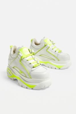 uo tyson white faux leather chunky trainers