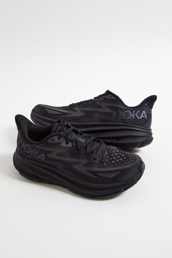 Slide View: 2: HOKA Schwarze Clifton 9 Trainingsschuhe