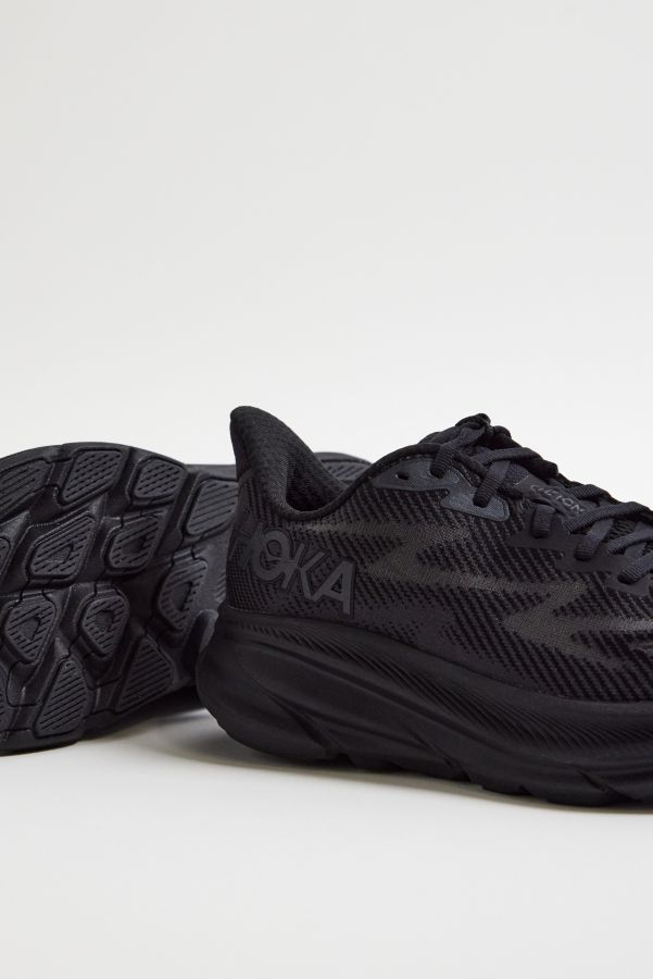 Slide View: 3: HOKA Schwarze Clifton 9 Trainingsschuhe