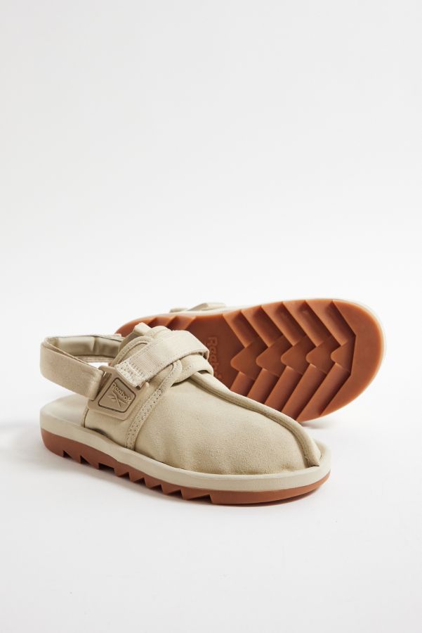 Slide View: 3: Reebok Beatnik Beige Suede Sandal