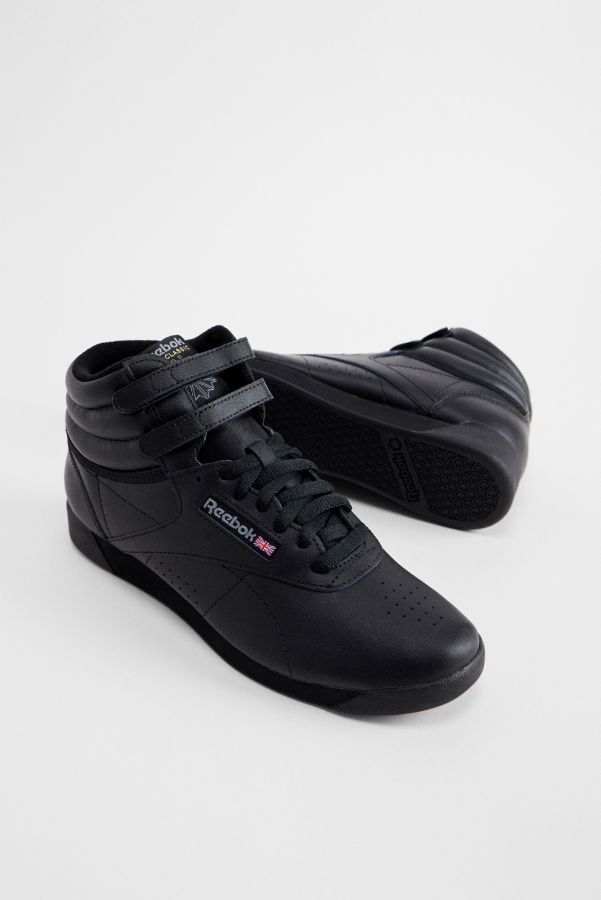 Slide View: 2: Reebok Black Freestyle Hi Trainers