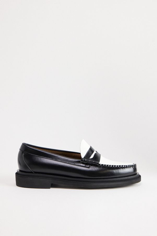 Vista de diapositivas: 1: Mocasines Penny Larson Weejuns G.H.Bass Negro y Blanco